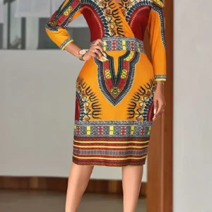 Plus Size Boho Dress Orange